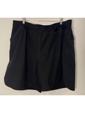 Lands' End Bathing Suit Swim Shorts Attached Bikini Bottoms Black Size 26W